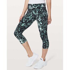 Lululemon Fast Free Crop II *Nulux 19" Pixel Haze Multi Black Size 6